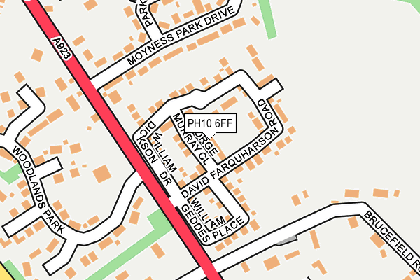 PH10 6FF map - OS OpenMap – Local (Ordnance Survey)