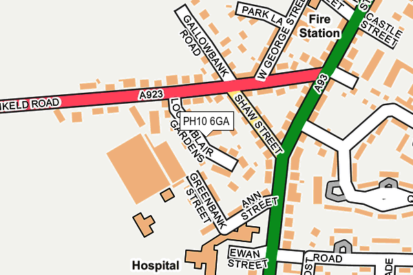 PH10 6GA map - OS OpenMap – Local (Ordnance Survey)