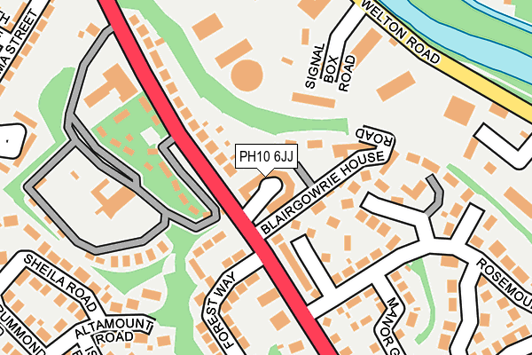 PH10 6JJ map - OS OpenMap – Local (Ordnance Survey)