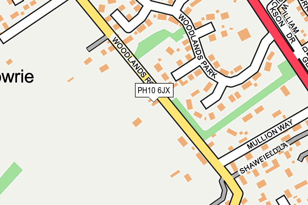 PH10 6JX map - OS OpenMap – Local (Ordnance Survey)