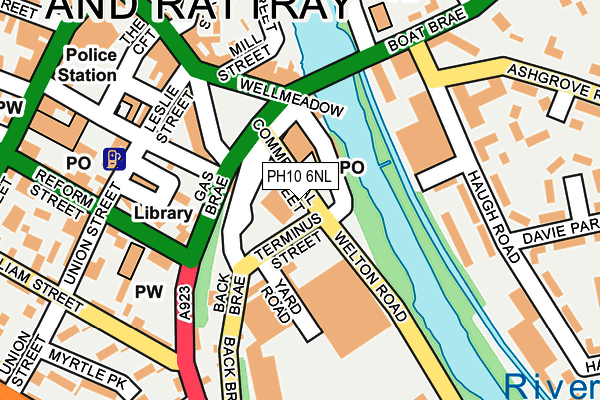 PH10 6NL map - OS OpenMap – Local (Ordnance Survey)