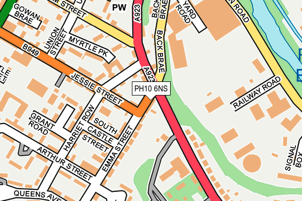 PH10 6NS map - OS OpenMap – Local (Ordnance Survey)