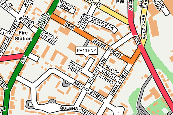 PH10 6NZ map - OS OpenMap – Local (Ordnance Survey)