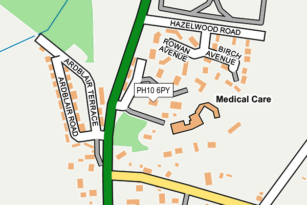 PH10 6PY map - OS OpenMap – Local (Ordnance Survey)