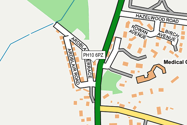 PH10 6PZ map - OS OpenMap – Local (Ordnance Survey)
