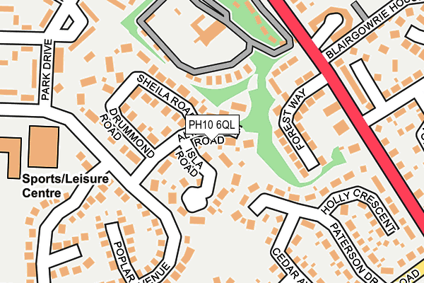 PH10 6QL map - OS OpenMap – Local (Ordnance Survey)