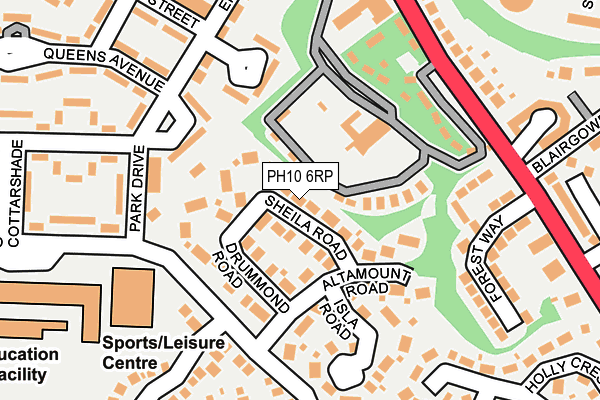 PH10 6RP map - OS OpenMap – Local (Ordnance Survey)