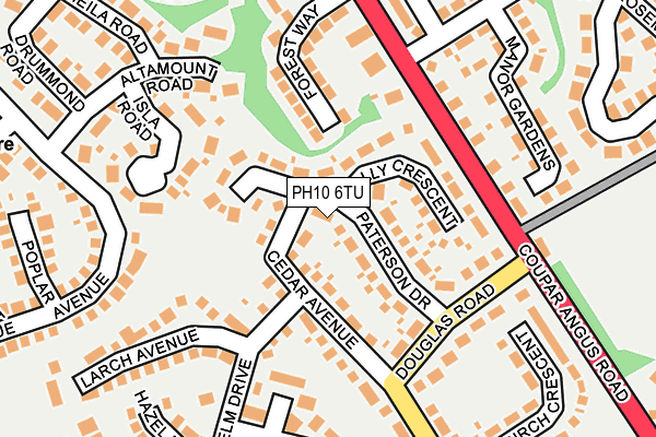 PH10 6TU map - OS OpenMap – Local (Ordnance Survey)