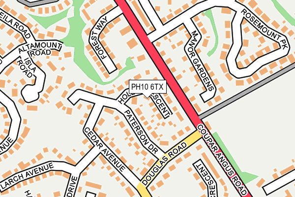 PH10 6TX map - OS OpenMap – Local (Ordnance Survey)