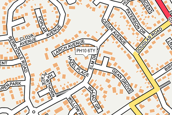 PH10 6TY map - OS OpenMap – Local (Ordnance Survey)