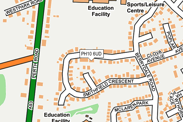 PH10 6UD map - OS OpenMap – Local (Ordnance Survey)