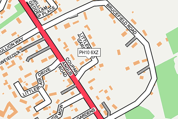 PH10 6XZ map - OS OpenMap – Local (Ordnance Survey)