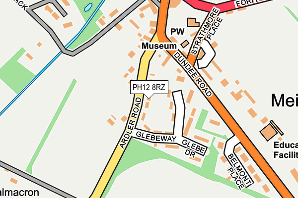 PH12 8RZ map - OS OpenMap – Local (Ordnance Survey)
