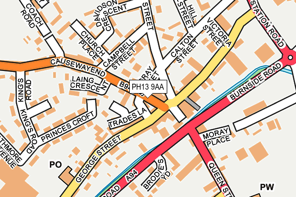 PH13 9AA map - OS OpenMap – Local (Ordnance Survey)