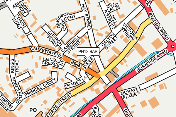 PH13 9AB map - OS OpenMap – Local (Ordnance Survey)