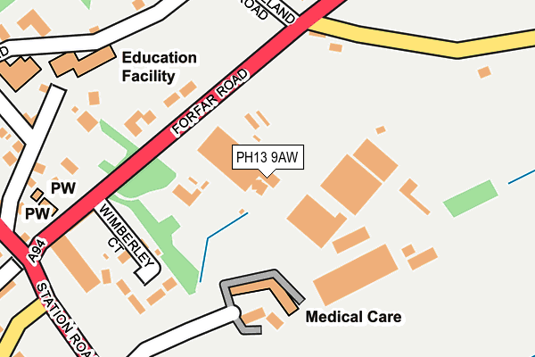 PH13 9AW map - OS OpenMap – Local (Ordnance Survey)
