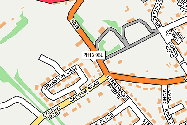 PH13 9BU map - OS OpenMap – Local (Ordnance Survey)