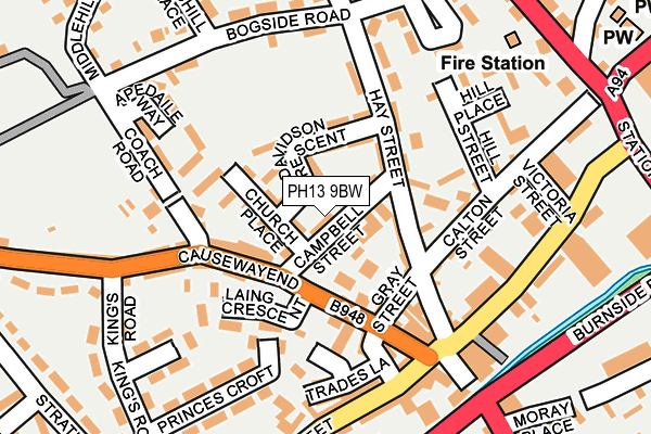 PH13 9BW map - OS OpenMap – Local (Ordnance Survey)