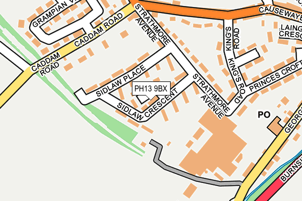 PH13 9BX map - OS OpenMap – Local (Ordnance Survey)