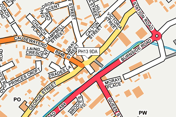 PH13 9DA map - OS OpenMap – Local (Ordnance Survey)