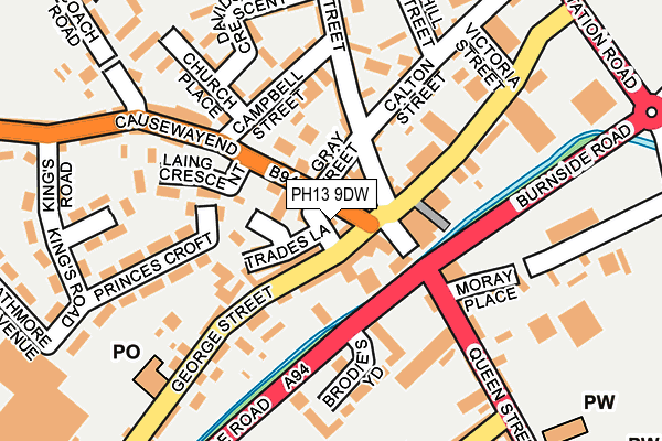 PH13 9DW map - OS OpenMap – Local (Ordnance Survey)