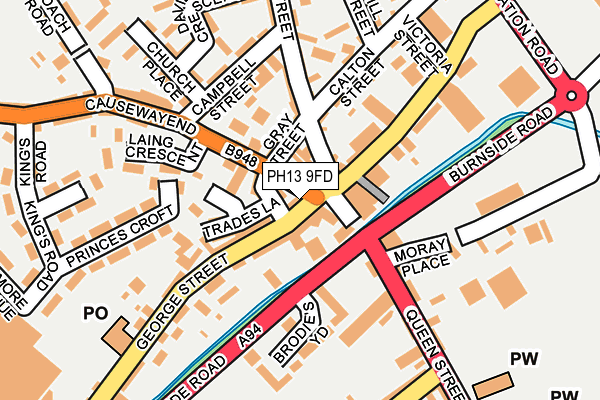 PH13 9FD map - OS OpenMap – Local (Ordnance Survey)