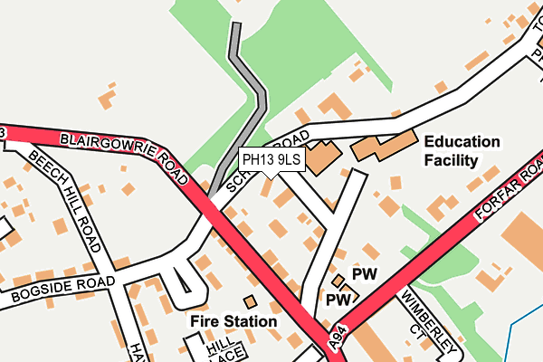 PH13 9LS map - OS OpenMap – Local (Ordnance Survey)