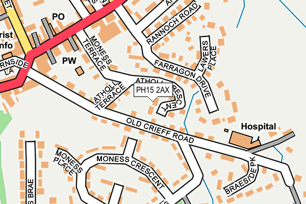 PH15 2AX map - OS OpenMap – Local (Ordnance Survey)