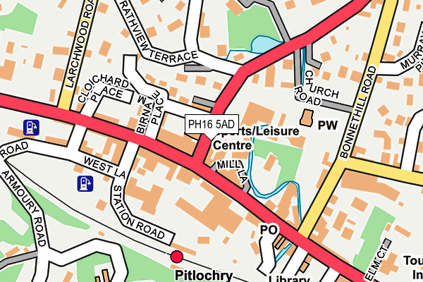 PH16 5AD map - OS OpenMap – Local (Ordnance Survey)