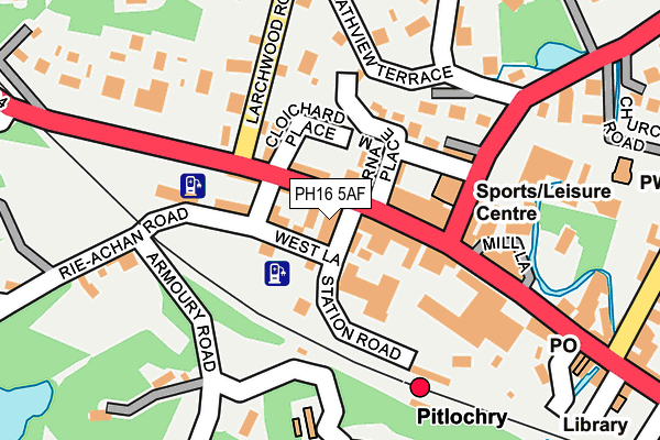 PH16 5AF map - OS OpenMap – Local (Ordnance Survey)