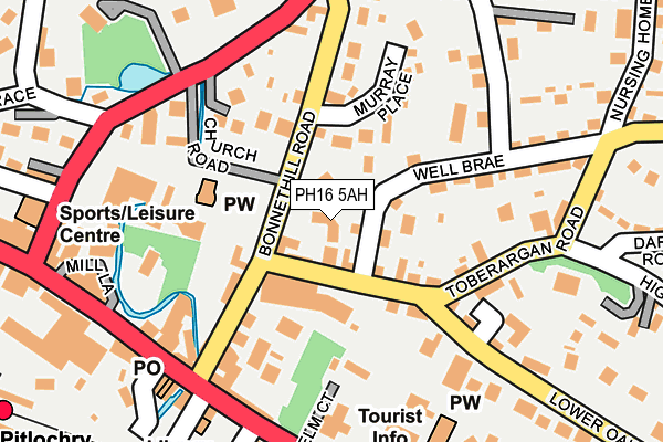 PH16 5AH map - OS OpenMap – Local (Ordnance Survey)