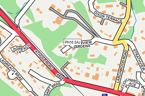 PH16 5AJ map - OS OpenMap – Local (Ordnance Survey)