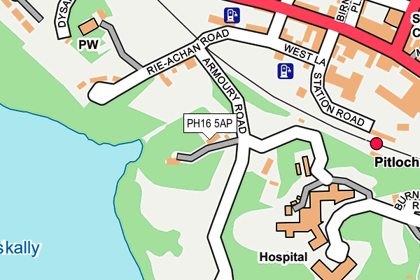 PH16 5AP map - OS OpenMap – Local (Ordnance Survey)