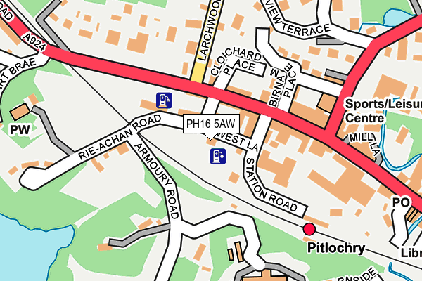 PH16 5AW map - OS OpenMap – Local (Ordnance Survey)