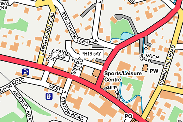 PH16 5AY map - OS OpenMap – Local (Ordnance Survey)