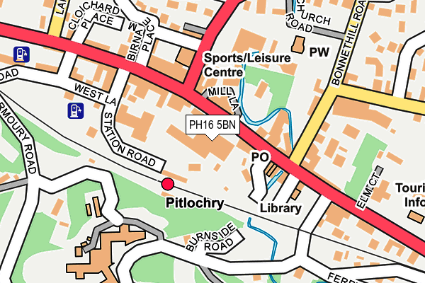 PH16 5BN map - OS OpenMap – Local (Ordnance Survey)