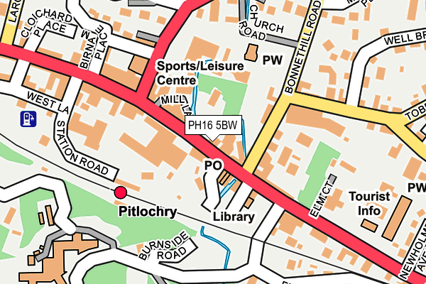 PH16 5BW map - OS OpenMap – Local (Ordnance Survey)