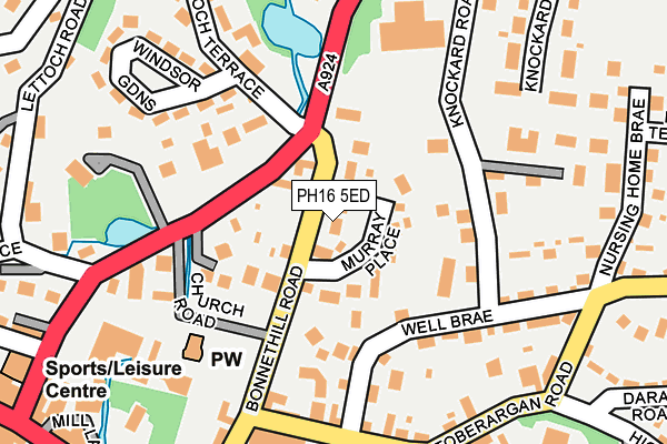 PH16 5ED map - OS OpenMap – Local (Ordnance Survey)