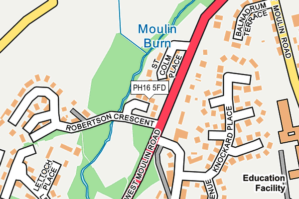 PH16 5FD map - OS OpenMap – Local (Ordnance Survey)