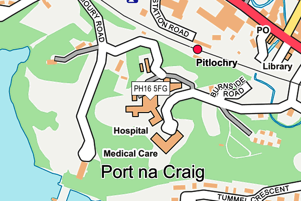 PH16 5FG map - OS OpenMap – Local (Ordnance Survey)