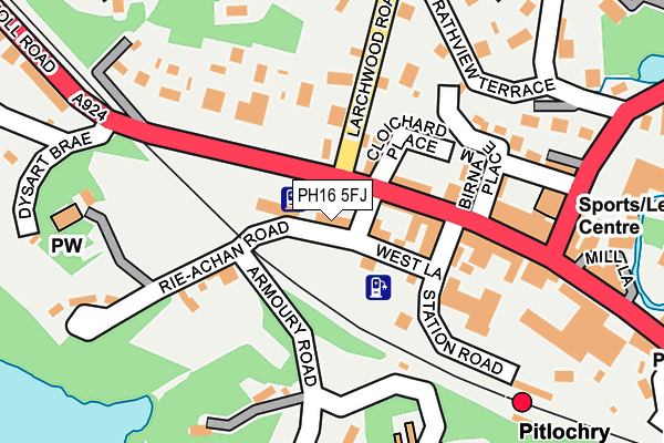 PH16 5FJ map - OS OpenMap – Local (Ordnance Survey)