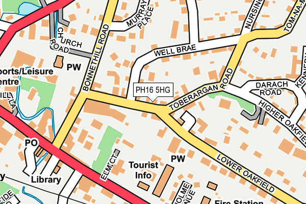 PH16 5HG map - OS OpenMap – Local (Ordnance Survey)