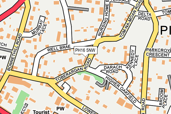 PH16 5NW map - OS OpenMap – Local (Ordnance Survey)