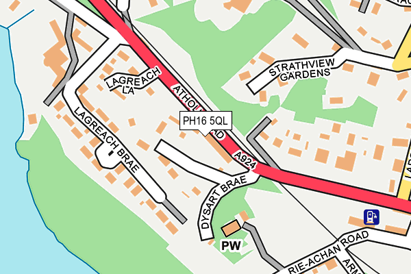 PH16 5QL map - OS OpenMap – Local (Ordnance Survey)