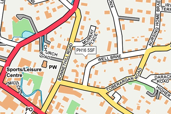 PH16 5SF map - OS OpenMap – Local (Ordnance Survey)