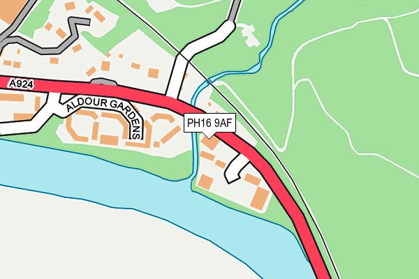 PH16 9AF map - OS OpenMap – Local (Ordnance Survey)