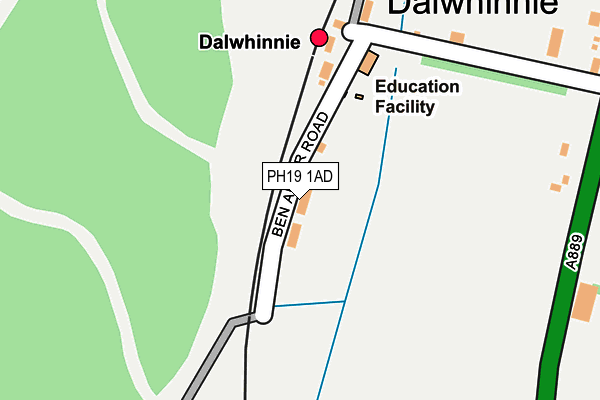 PH19 1AD map - OS OpenMap – Local (Ordnance Survey)