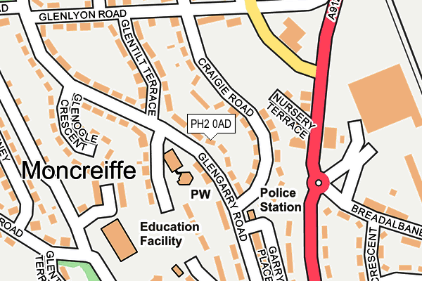 PH2 0AD map - OS OpenMap – Local (Ordnance Survey)