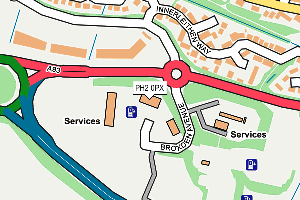 PH2 0PX map - OS OpenMap – Local (Ordnance Survey)