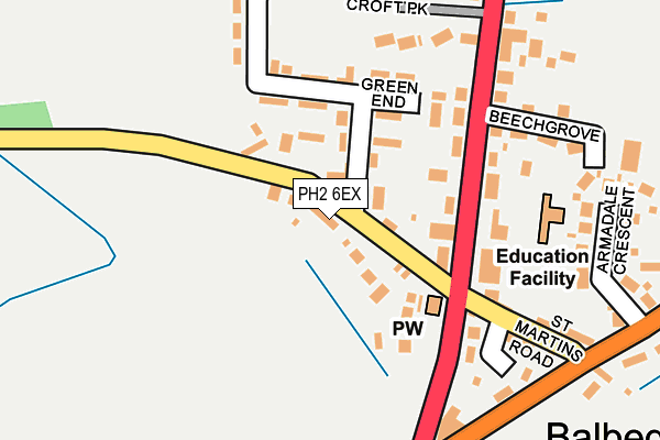 PH2 6EX map - OS OpenMap – Local (Ordnance Survey)